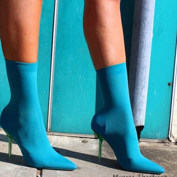 teal sock boots